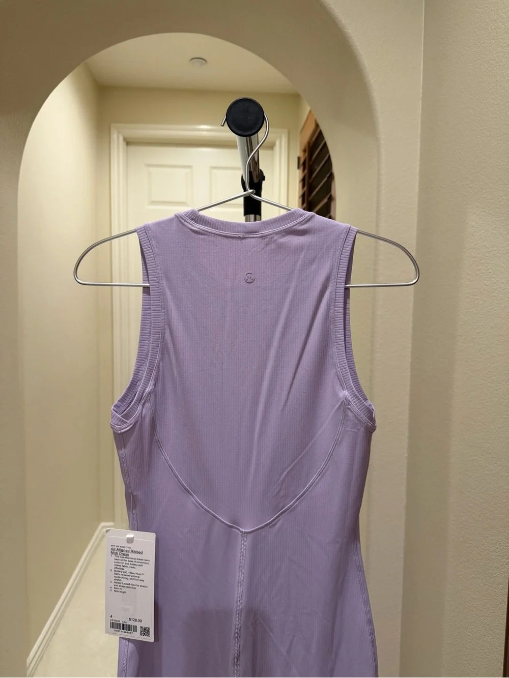 NWT Lululemon All Aligned Ribbed Midi Dress Lilac Ether LILE Size 4